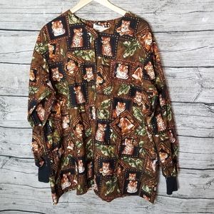 G.A.L.S OF CALIFORNIA VINTAGE LEOPARDS PRINTS SHIRT SIZE 2XL.Pit to pit approx